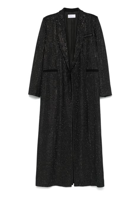 Black rhinestone-embellished coat Giuseppe Di Morabito - women GIUSEPPE DI MORABITO | Outerwear | 03FWCO033FC0335099